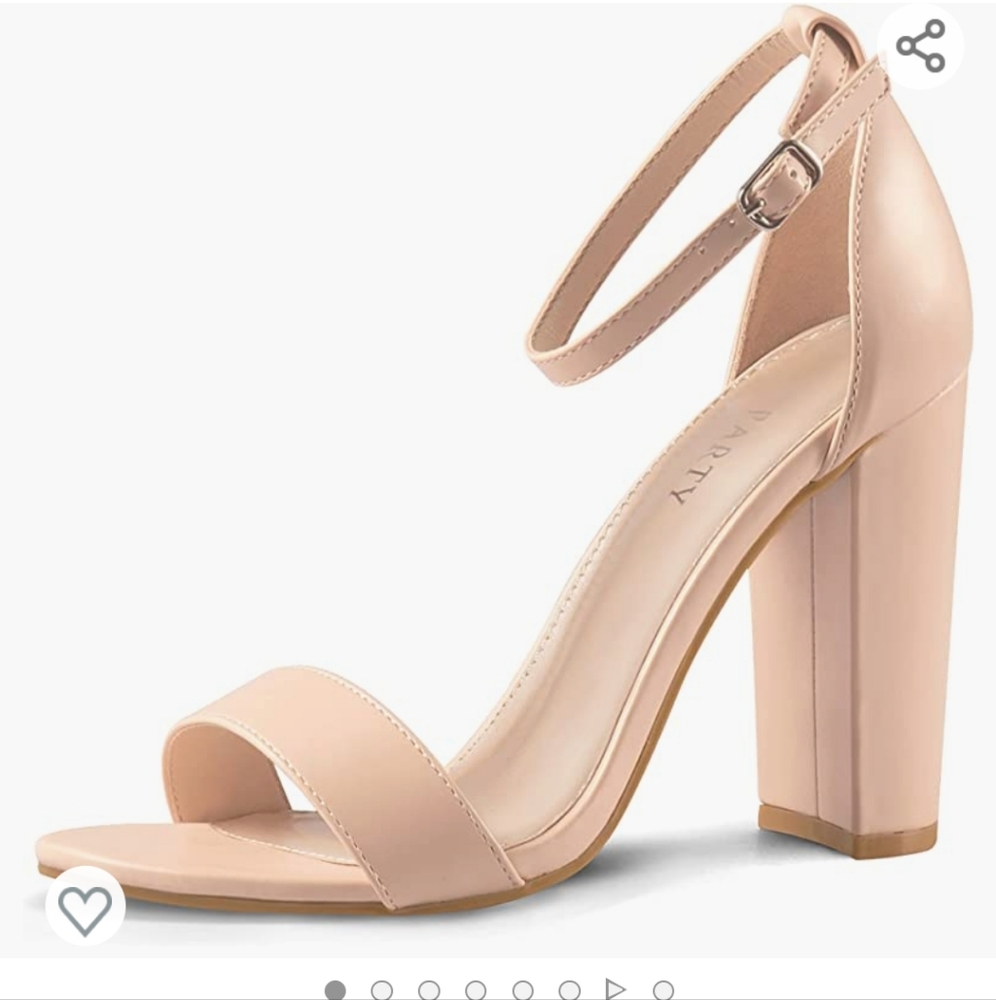 NWT Party Nude Block Heel Sandals